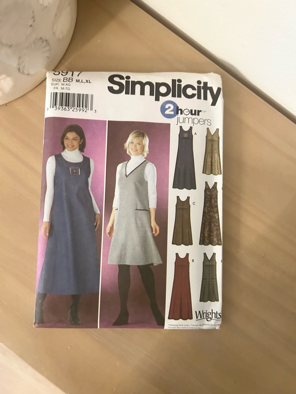 Vintage Simplicity 5917 Misses Pullover Jumper Sewing Pattern M L XL
